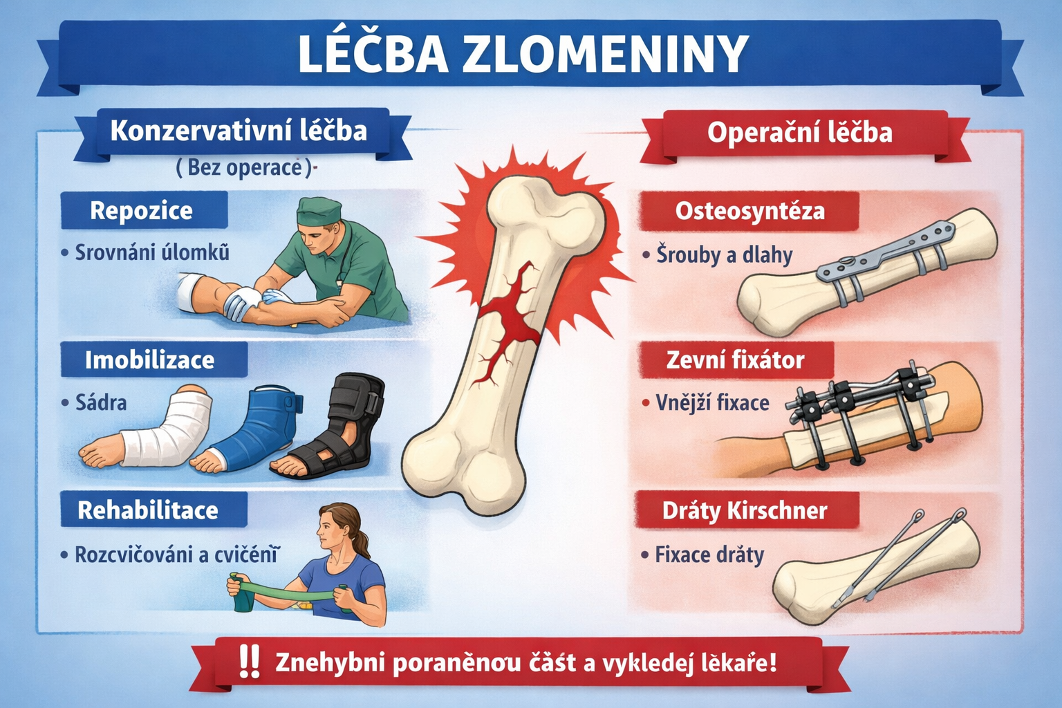 Možnosti léčby zlomenin