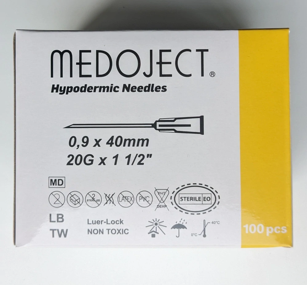 Injekční jehla Medoject 20Gx1, 09x40mm
