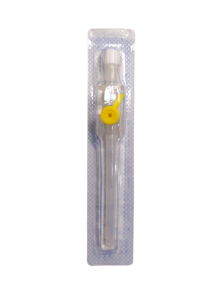 Kanyla i.v. KD-FIX, s křídly a portem, teflon FEP, 24G, 0,7x19mm, žlutá