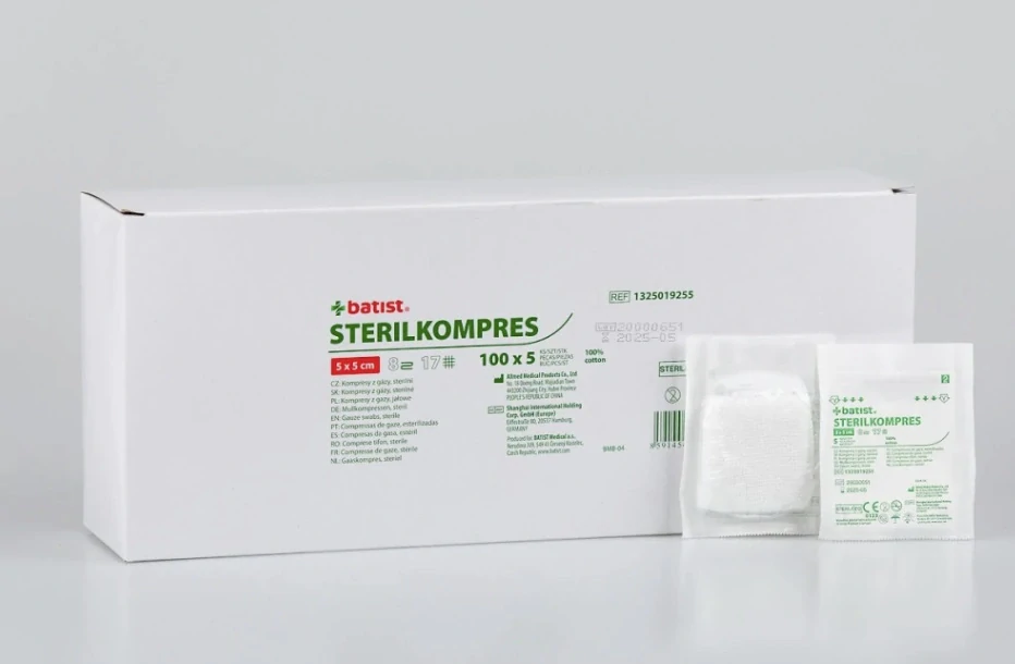 STERILKOMPRES 5x5cm/8vr., 5ks/blistr