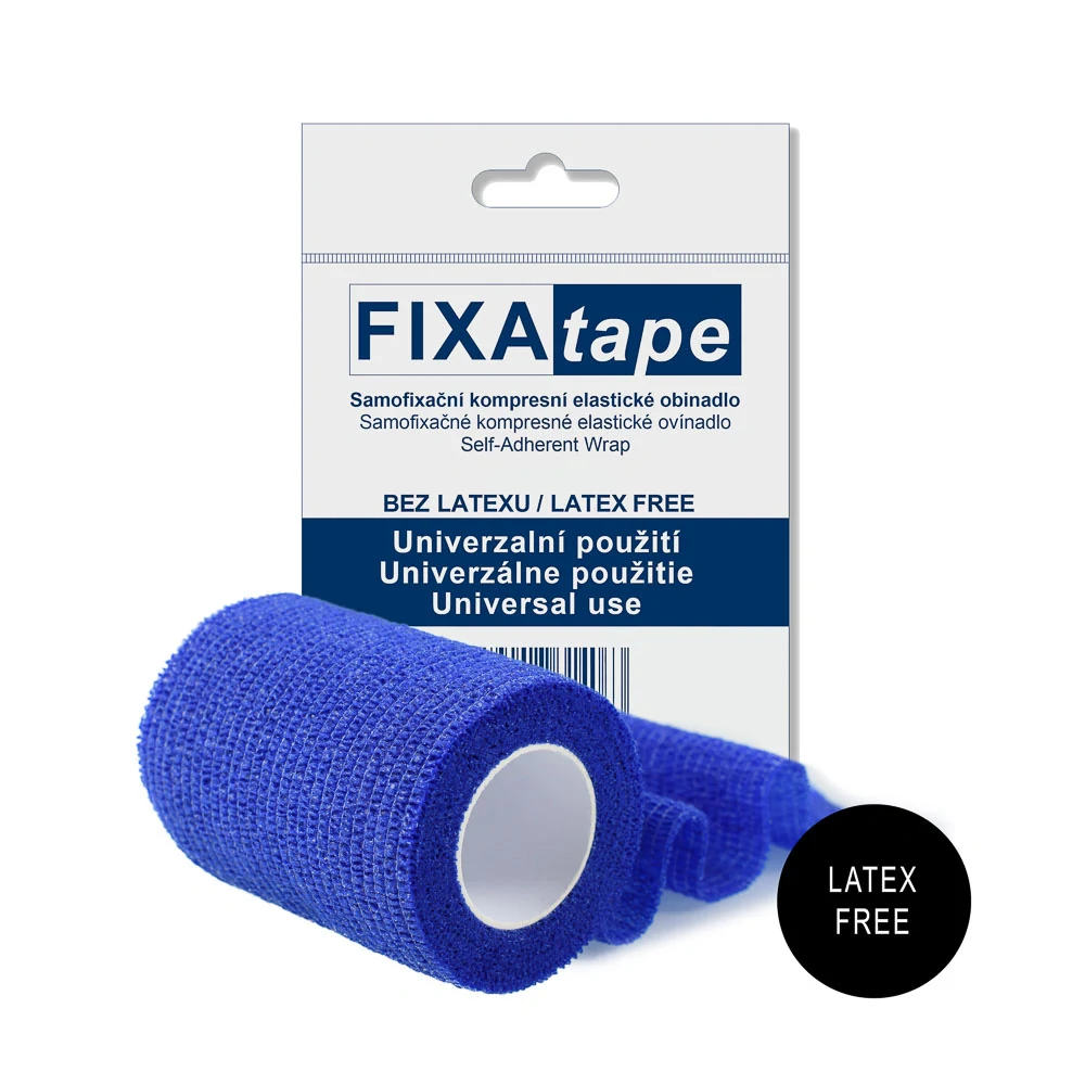 FIXAtape Stretch samofixační obinadlo, modrá, 7,5 x 450 cm