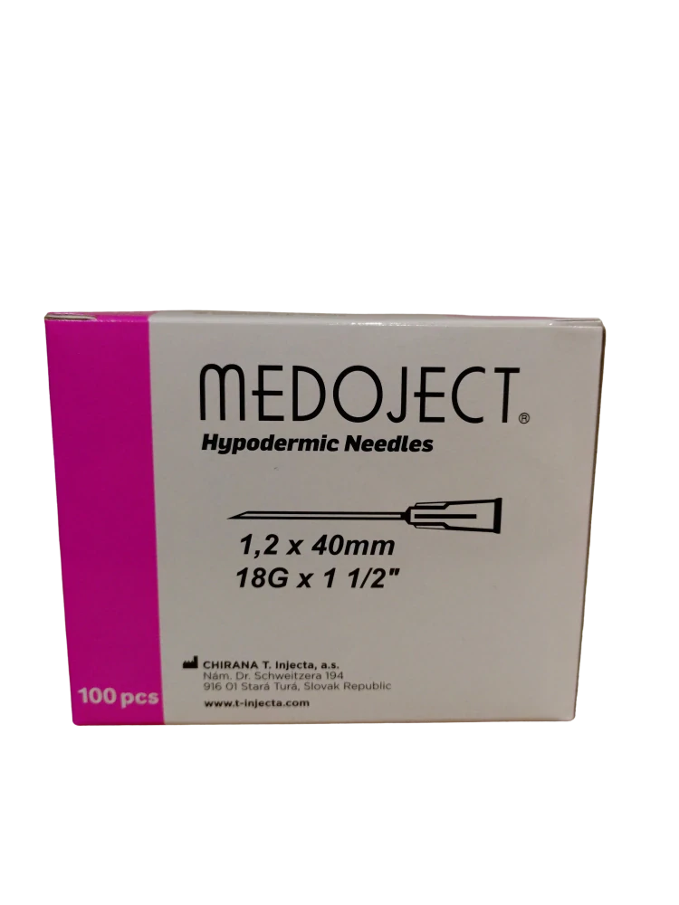 Injekční jehla Medoject 18G x 1 1/2" 1,2 x 40 mm , oranžová 100 ks