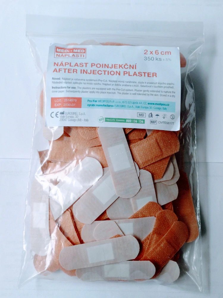 Náplast poinjekční 2x6cm/350ks MEDi-MED