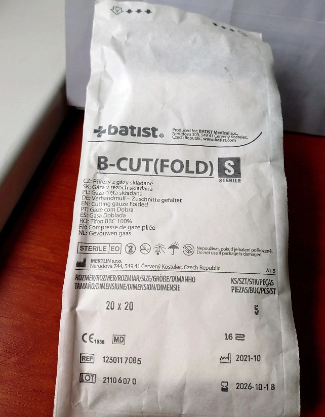 B-CUT(FOLD) S Přířezy skl. 20 x 20 cm, sterilní 5ks