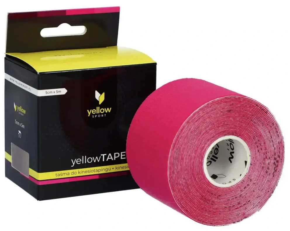 Kinezio tape YELLOWSPORT 5cm x 5m růžová