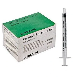 Tuberkulínová inj. stř. bez jehly Omnifix-F Solo 1ml, 100ks