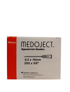 Injekční jehla Medoject 25G x 5/8" 0,5 x 16 mm , oranžová 100 ks