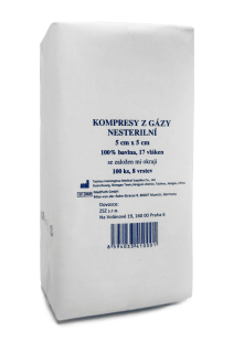 Kompresy nesterilní 5 x 5cm, 8 vrstev