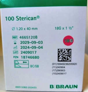 Injekční jehla Sterican žlutá, 30Gx1/2" 0,3x12mm (100ks)