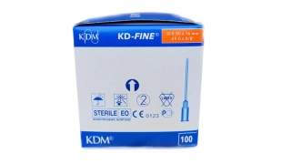 Injekční jehla KD-Fine 0,5 x 16, 25G 1" - oranžová, 100ks